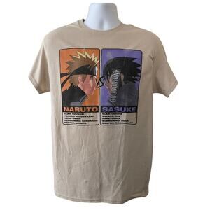 Newt Naruto vs Sasuke Faceoff Unisex Size M Beige Short Sleeve T-Shirt